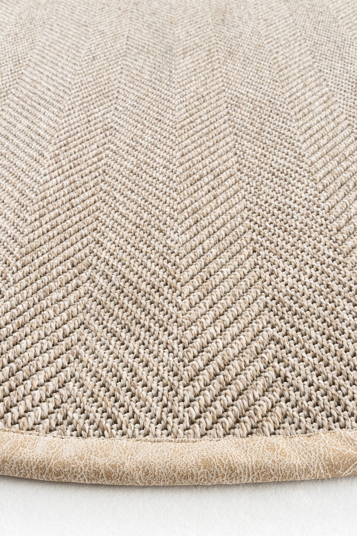 Sydney Deri Bordür Yuvarlak Sisal Halı | Sisalart — 4